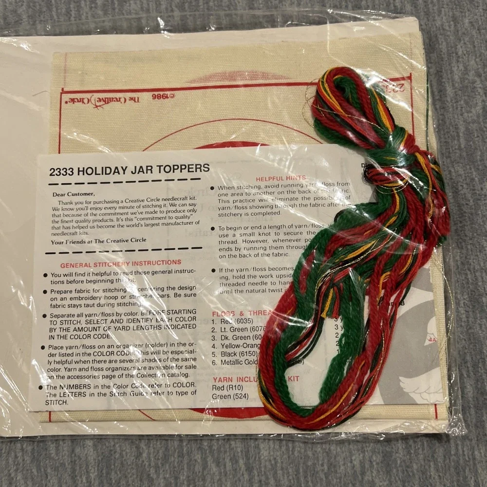 The Creative Circle Holiday Jar Toppers Cross Stitch Kit #2333 Goose‎ New 1986